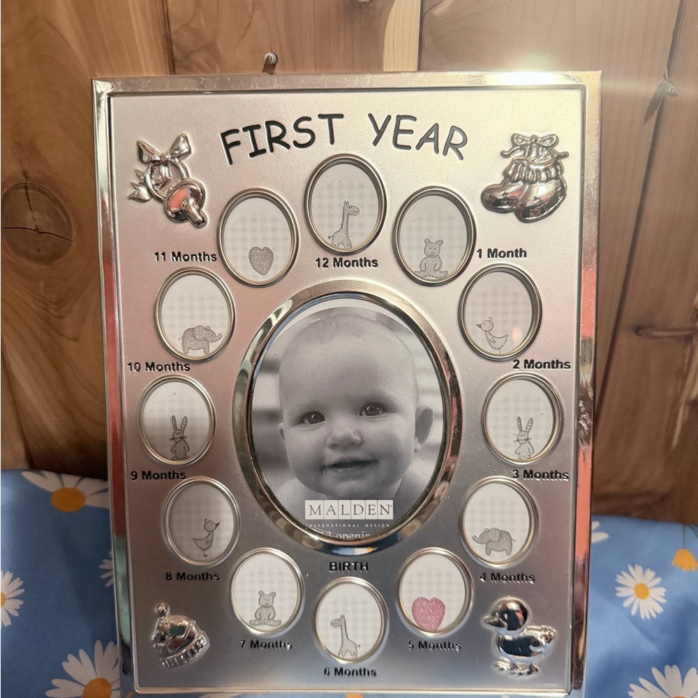 Malden Silver Baby's First Year Photo Frame